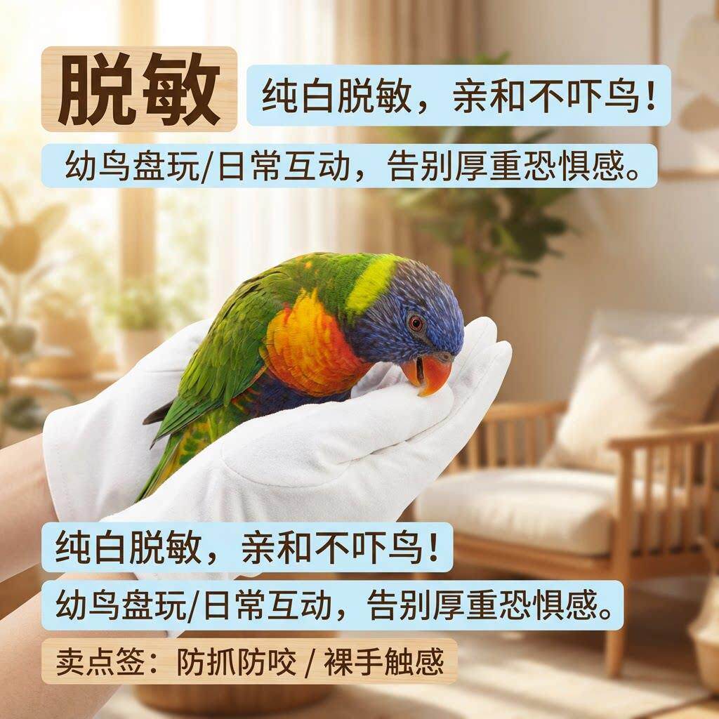 吸蜜鹦鹉防咬手套防抓训练训鸟柔软型宠物麂皮防扎专用成人养鸟