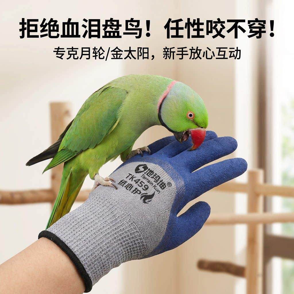 月轮鹦鹉防咬手套耐用耐磨训鸟透气防咬宠物店专用防刺防扎防抓