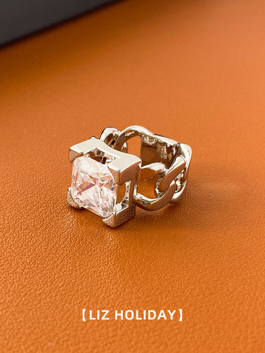 欧美小众夸张钻石表链设计戒指女