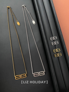 2026年新款 秋冬复古枪金吊坠项链耳钉高级感甜酷风小众设计冷淡风