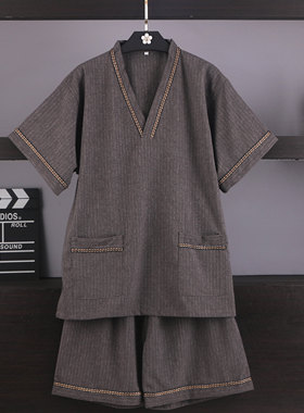 2025新款汗蒸服桑拿服男士情侣高端洗浴中心足浴按摩大码家居服