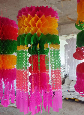 清明节环保纸灯笼祭祀殡葬用品灯笼白事上坟祭奠坟飘彩色灯笼批发