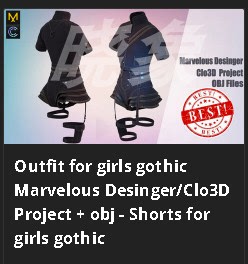 MD 服装资源 Outfit for girls gothic   3D衣服模型