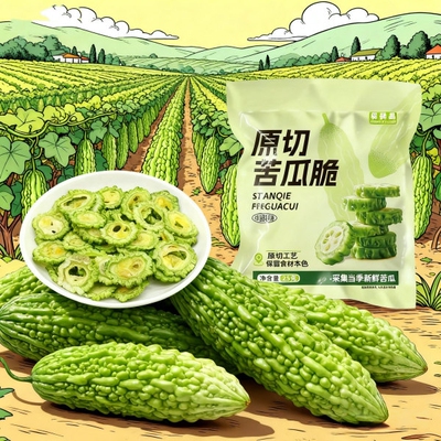 苦瓜脆片果蔬脆脱水开袋即食独立包装解馋充饥健康追剧休闲零食
