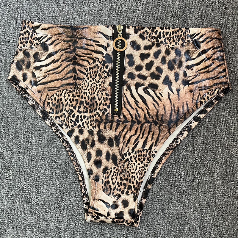 包邮夜店酒吧dj歌手服DS演出服显长腿舞台装豹纹三角短裤皮裤高腰