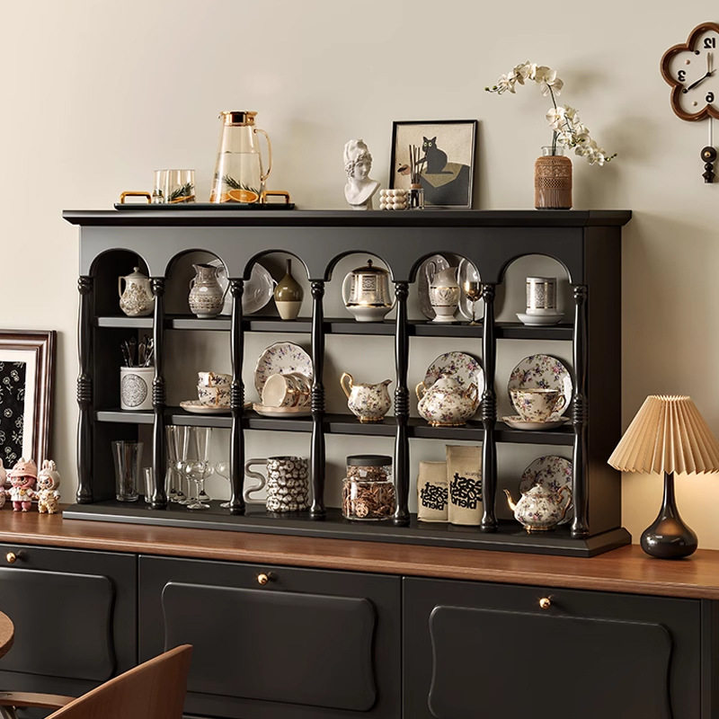 法式复古实木杯架美式咖啡置物架壁挂杯子收纳架帕特农墙面展示架