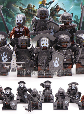 中古士兵萨满狂战士科睿KT1033魔戒指环王强兽人拼装积木玩具男孩