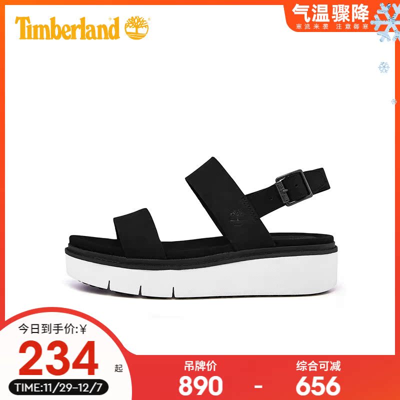 Timberland添柏岚女鞋休闲可调节舒适显高休闲凉鞋A274Q/A274F