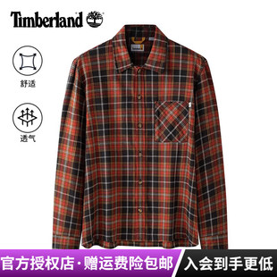 A6P8S 外套 Timberland添柏岚户外男棉涤舒适透气格子休闲长袖 衬衫