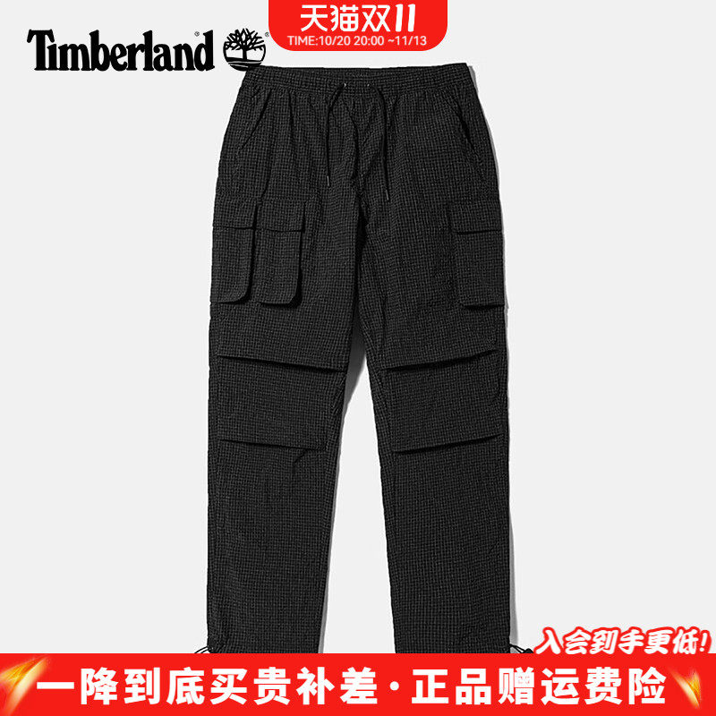 Timberland添柏岚户外男裤运动宽松舒适格纹多口袋休闲长裤|A66NW