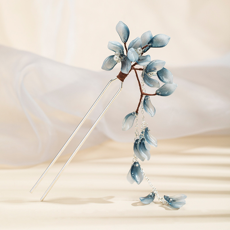 汉服头饰发簪流苏步摇簪子女古风发钗复古宫廷发饰花瓣汉元素国风