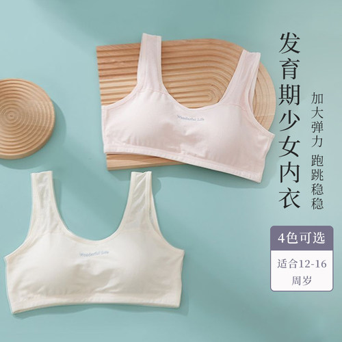 少女发育期二价段内衣女初中生大童女孩文胸小背心运动亲少年抹胸