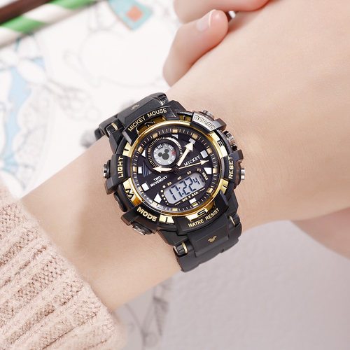 迪士尼夜光日历运动表儿童初中生