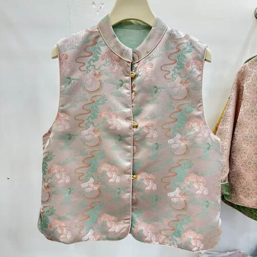 新中式立领提花显白春季马甲女