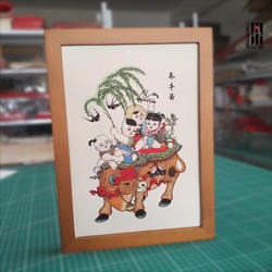 梁公馆®原创杨柳青年画春牛图绵竹年画娃娃童子儿女双全丁财两旺