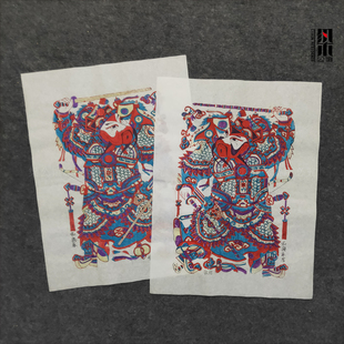 中国风特色工艺品杨家埠木板年画郁垒关公门心武门神画秦琼敬德