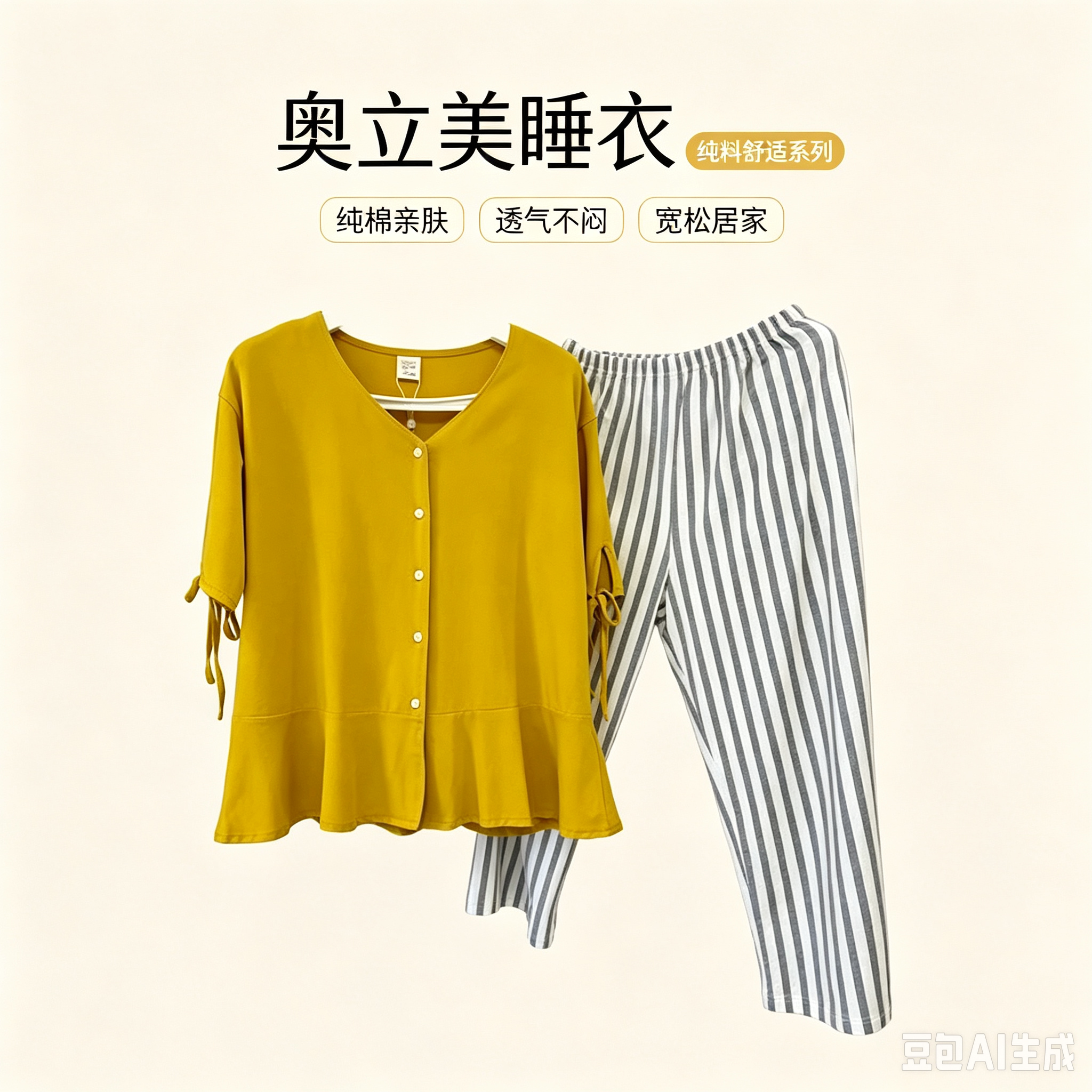 奥立美女短袖7分裤可外穿套装