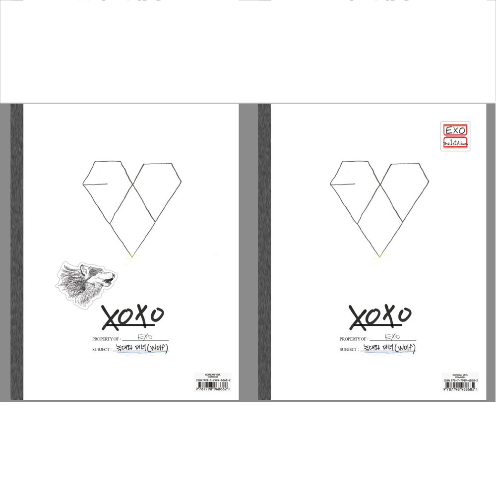 正版专辑EXO-K 1st Album XOXO Hugs Ver亲亲抱抱 CD+歌词册海报-封面