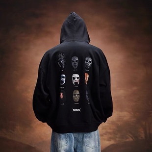 2727WORLD法老复古乐队连帽衫卫衣帽衫美式复古街头休闲国潮流男