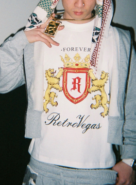 *RTVG* 2025SS夏季新款街头潮流双狮皇冠复古休闲白男女短袖T恤潮