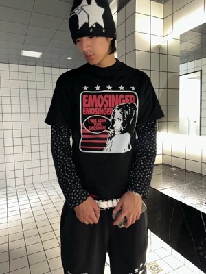 BurningDreamers 美式复古vintage人像印花休闲宽松情侣短袖T恤