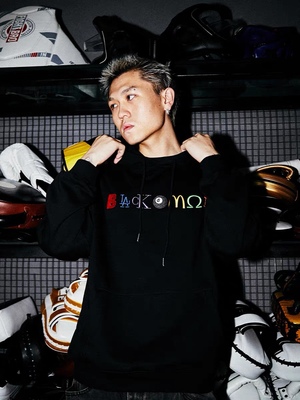 【BLACK8MOB】2025FW美式恶搞印花LOGO连帽卫衣休闲宽松上衣男女