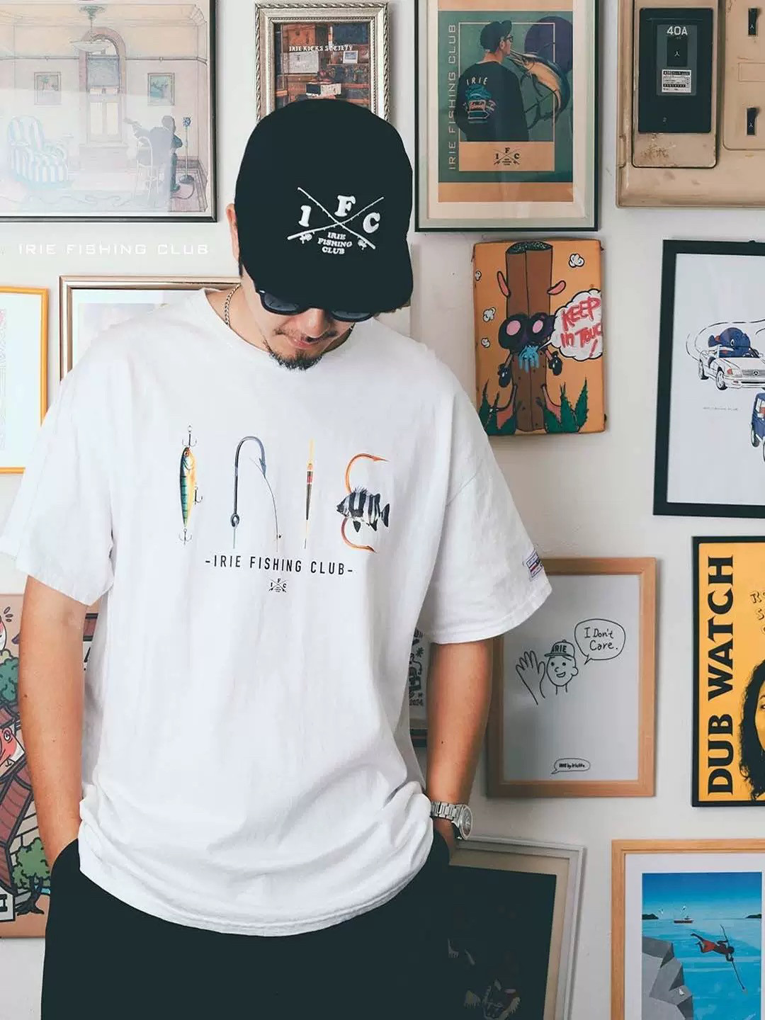 复古钓鱼路亚印花短袖t恤男2026夏季新款黑色纯棉宽松半袖上衣潮,男装,T恤,淘宝优惠券,粉丝福利购,淘宝优惠卷