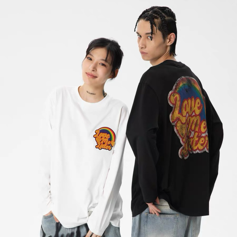 LOVEMELATER25FW LML秋季新款彩虹牙印花Logo长袖T恤百搭宽松上衣