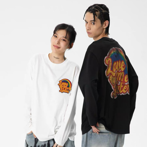 LOVEMELATER 26FW LML新款彩虹牙印花Logo长袖T恤百搭宽松上衣