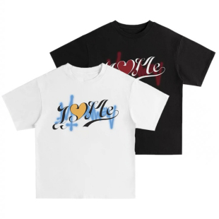 李大奔同款Fever烧演出周边 MOONWAV ILoveMe弹幕印花短袖宽松T恤