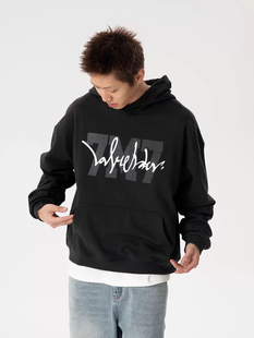 LOVEMELATER王以太主理7M7叠印手写体LOGO立体印花戴帽卫衣安可雷