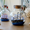 Bottle boat Model Decoration Sailing wooden  Handicraft Black Pearl indoor Wine cabinet ornament crystal ball