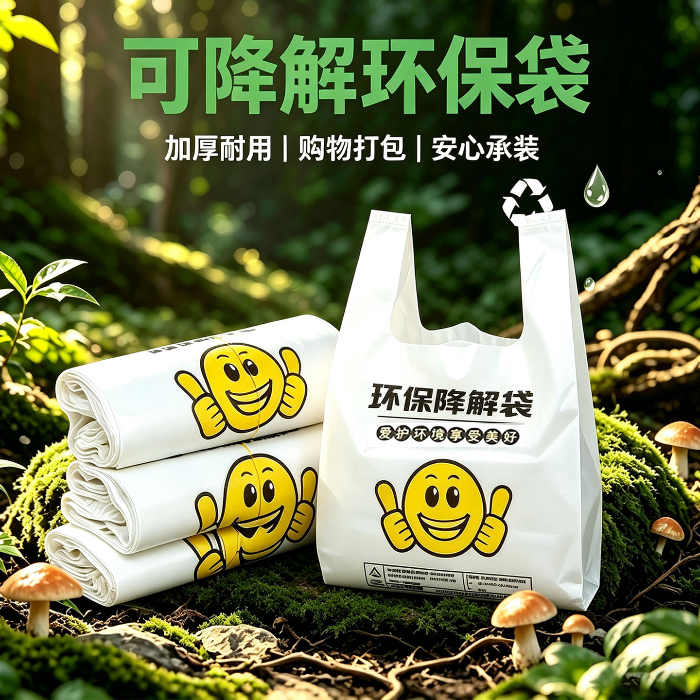 可降解心容塑料环保一次性食品袋图片