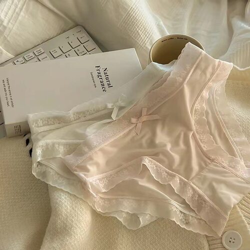 奶油少女屁面膜裤春夏纯色冰丝女生中腰女三角裤内裤女全棉纯棉
