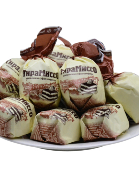 俄罗斯进口俄宝多提拉米苏味巧克力糖网红软绵风味糖果散装零食品