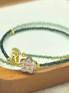 绿尖晶锁骨链原创轻奢女款项链