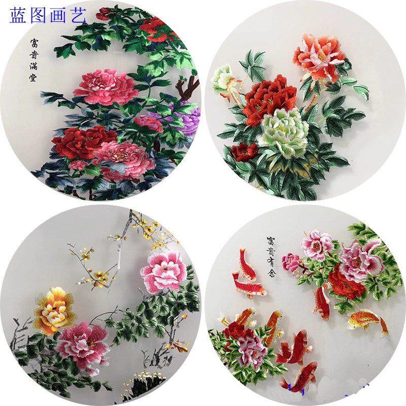 定制双面半透明纱布画刺绣苏绣屏风花格装饰画非遗软装摆件工艺品图片