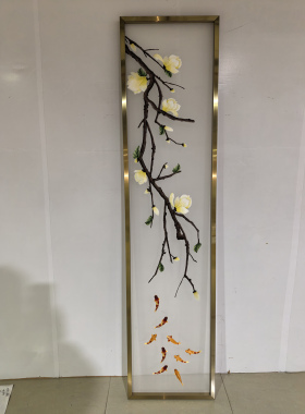 玉兰九鱼机器刺绣一件定制