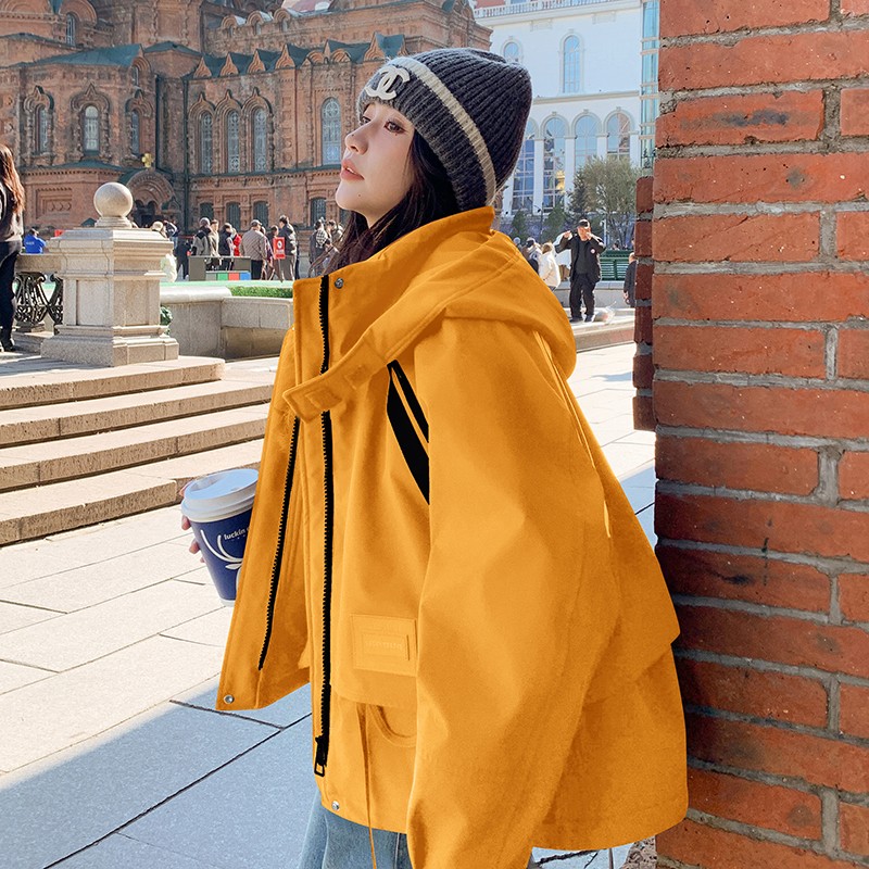 现货-两个色-连帽派克服内里兔毛B175-F8401-P195-K298，女装派克服，小麦子服饰