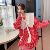 大蝴蝶领可拆假两件连衣裙F6691P115控168，女装连衣裙，小麦子服饰