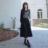 大货已出格子马甲假两件连衣裙F6663大货P120控价178，女装连衣裙，小麦子服饰