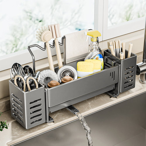 厨房抹布沥水架水槽窄边水龙头