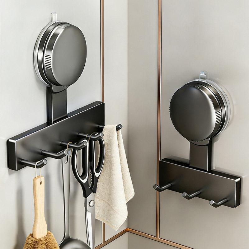 厨房吸盘挂钩架免打孔墙上壁挂多功能家用勺子铲子挂杆收纳置物架,收纳整理,挂钩/粘钩,淘宝优惠券,粉丝福利购,淘宝优惠卷