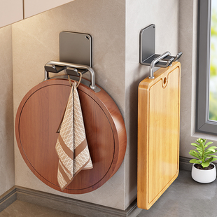 厨房菜板挂钩免打孔砧板置物架案板收纳挂架重物强力承重墙上壁挂