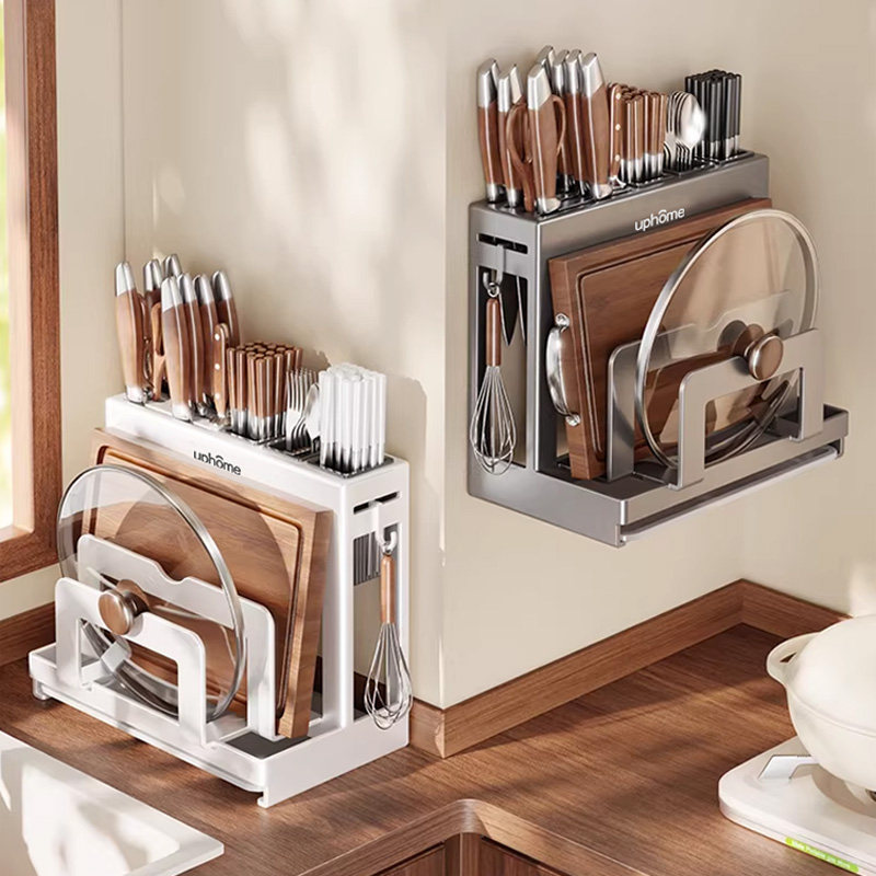 刀架置物架2026新款厨房菜刀筷子笼菜板架一体刀具收纳锅盖菜板架,厨房/烹饪用具,刀架,淘宝优惠券,粉丝福利购,淘宝优惠卷