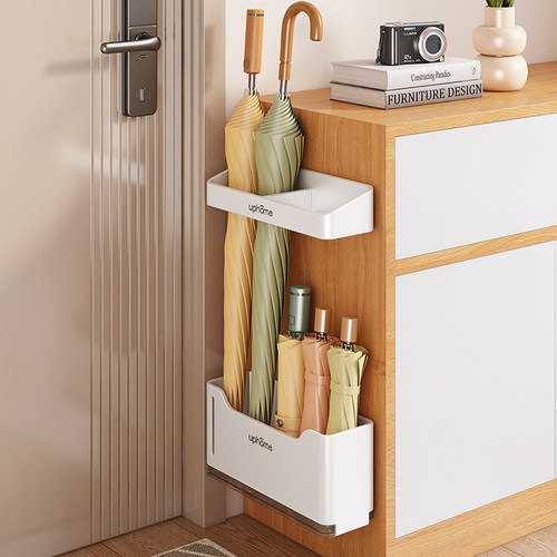 家用壁挂雨伞收纳盒免打孔入户门伞具收纳置物架新款玄关沥水伞架