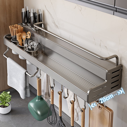 免打孔壁挂置物架双层置物大容量