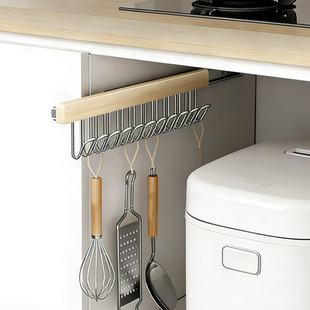 厨房缝隙伸缩挂钩墙上多功能置物架免打孔强力承重锅铲勺子收纳架