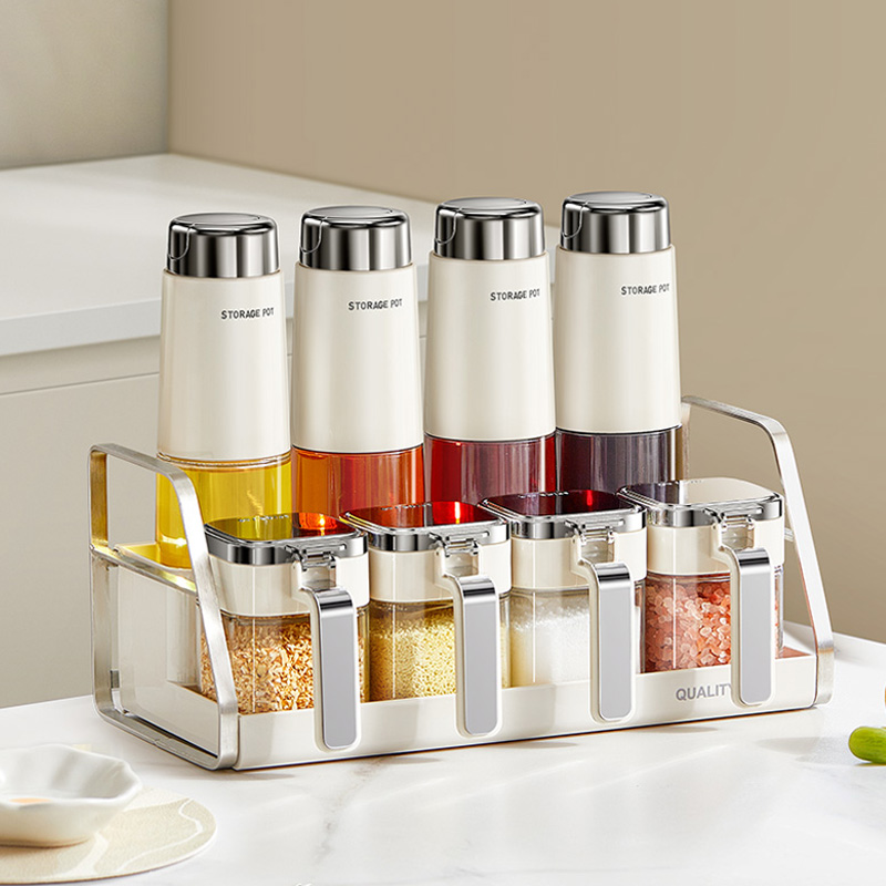 调料组合套装油壶厨房家用高端盐罐调味瓶酱油醋佐料收纳置物架子