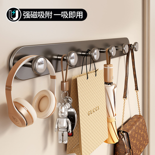 磁吸门后挂钩免打孔强力承重挂衣钩卧室门衣帽挂包包钥匙收纳挂架